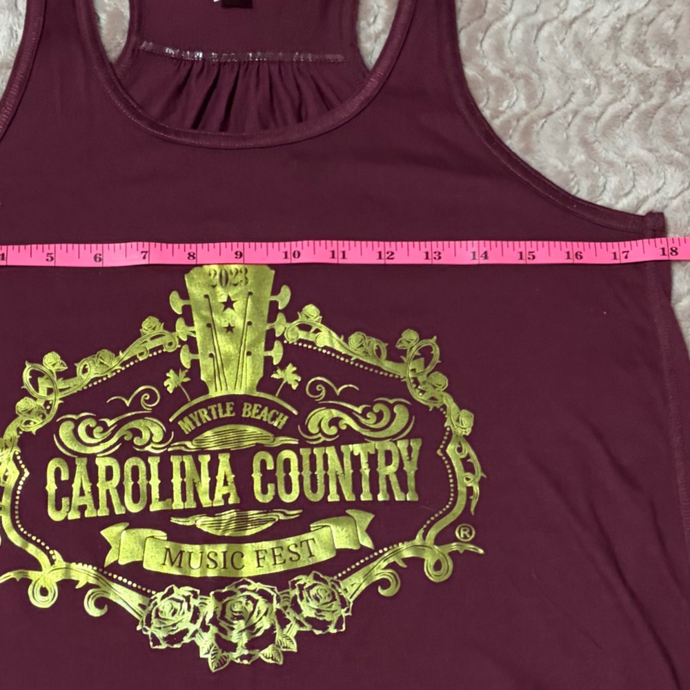 🤯 5/$20 CCMF 2023 Burgundy Tank Top with Gold Print - Picture 2 of 4